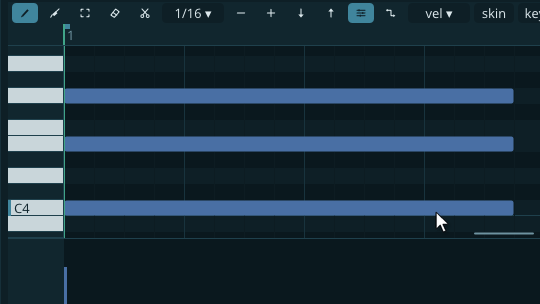 The piano roll