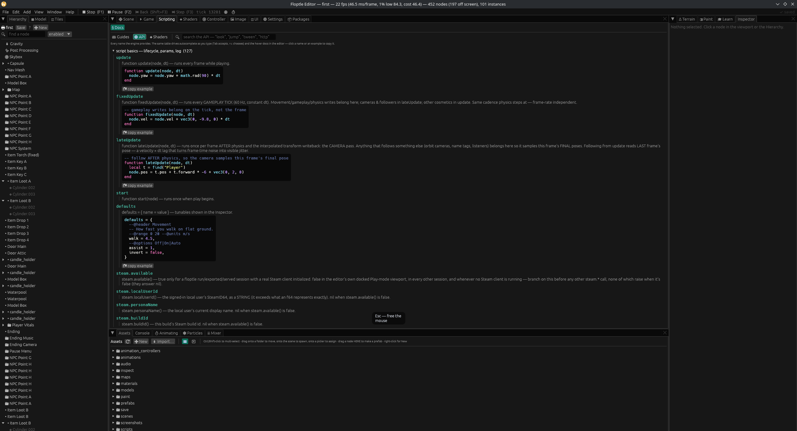 In-Engine scripting API docs
