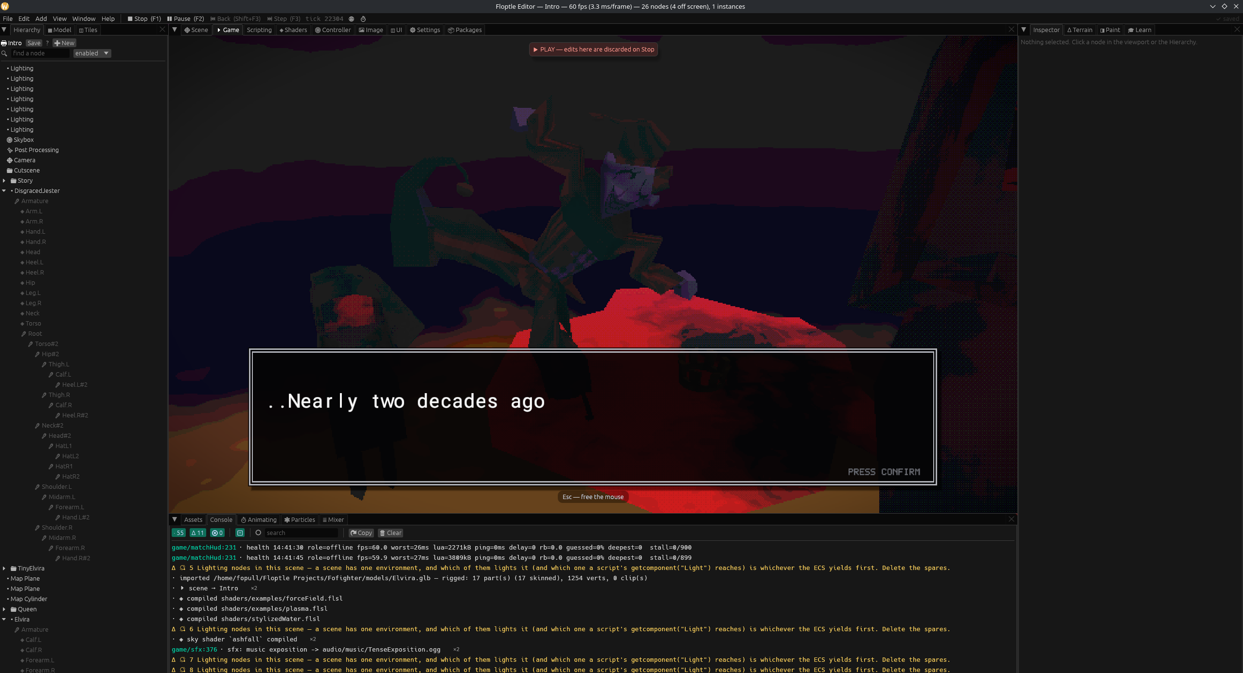 Story mode cutscenes made in engine with dialogue system